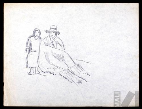 Estudio de mujer indígena con niña