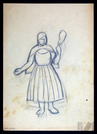 Estudio para acuarela 'Indumentaria de la india de Cajamarca'