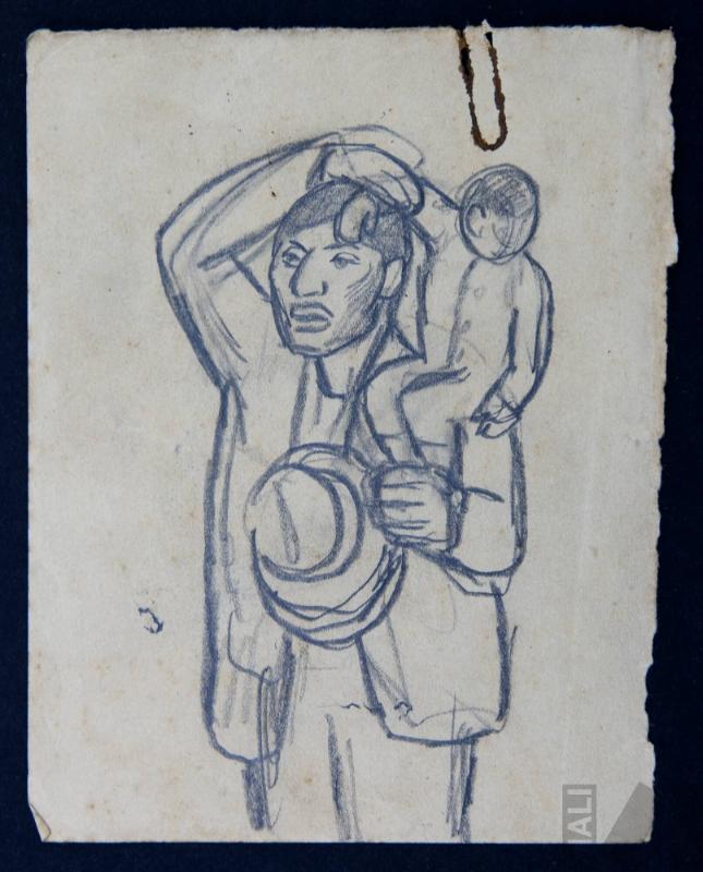 Estudio de hombre con niño