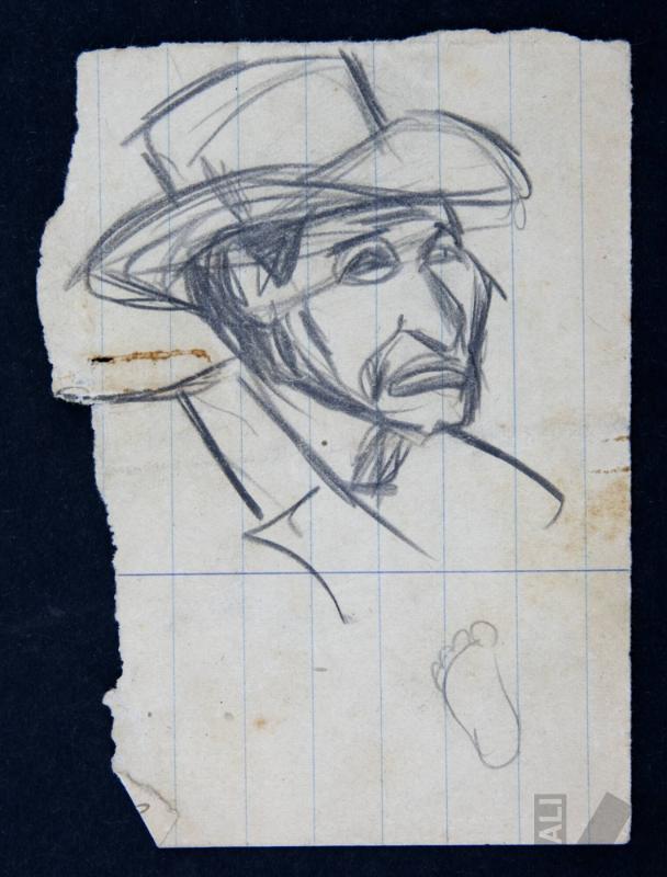 Apunte de hombre con sombrero