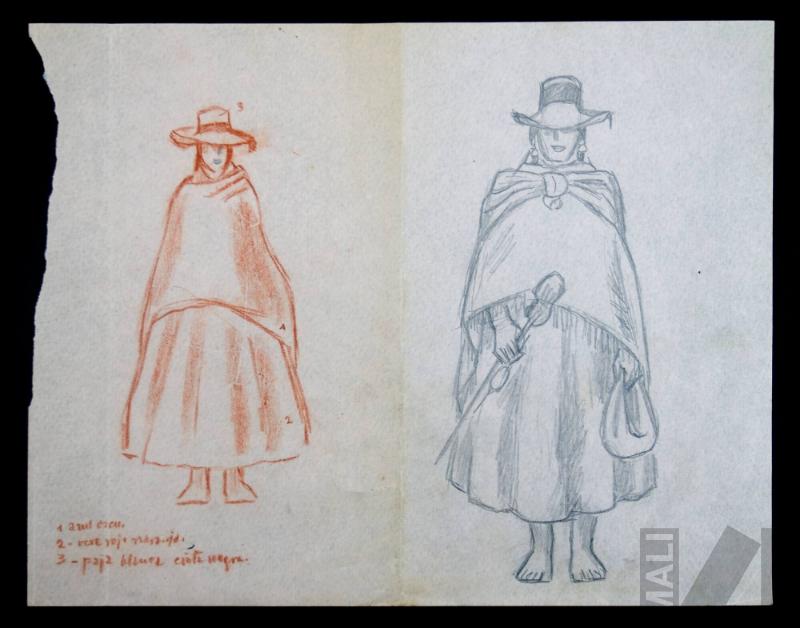 Estudio para acuarela 'Mestiza de Cajamarca'