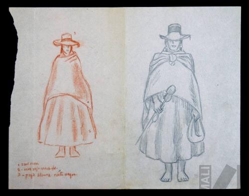 Estudio para acuarela 'Mestiza de Cajamarca'