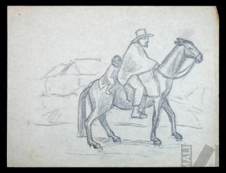 Estudio de jinete con niño