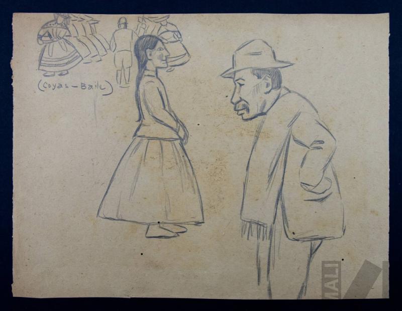 Estudio de baile y tipos indígenas