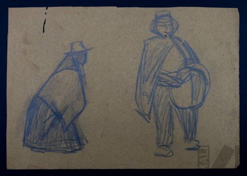 Estudio de mujer y músico indígenas