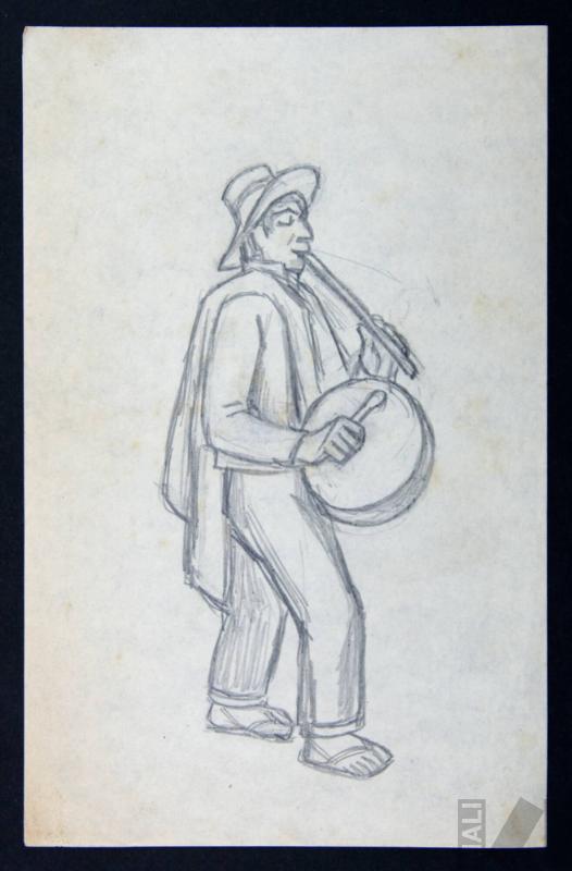 Estudio de músico indígena