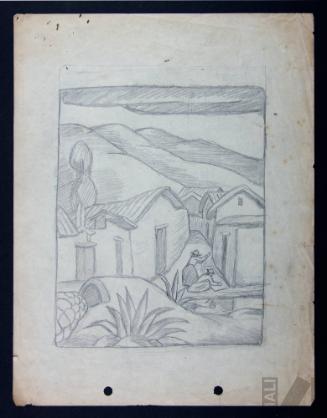 Estudio para xilografía 'Calleja aldeana'