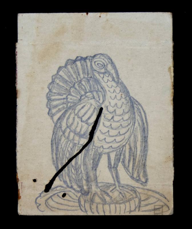 Estudio de sahumador en forma de pavo