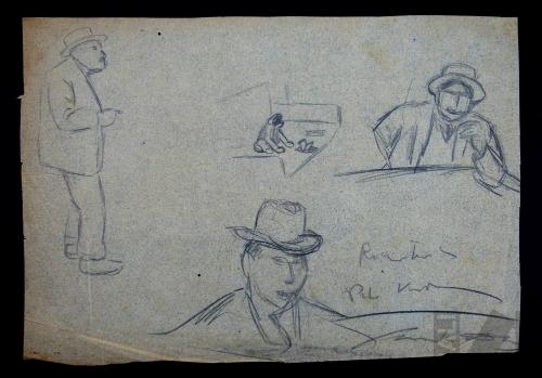 Estudio de personajes con sombrero