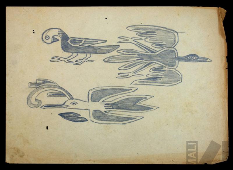 Estudio de aves de un tapiz colonial