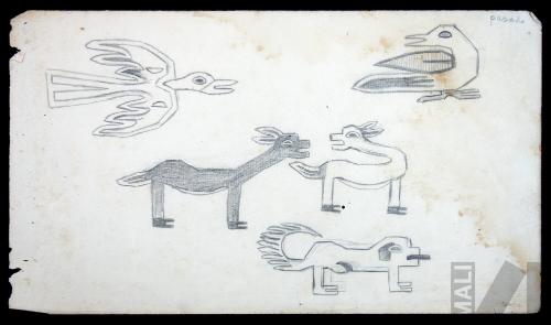 Estudio de figuras zoomorfas de un tapiz colonial