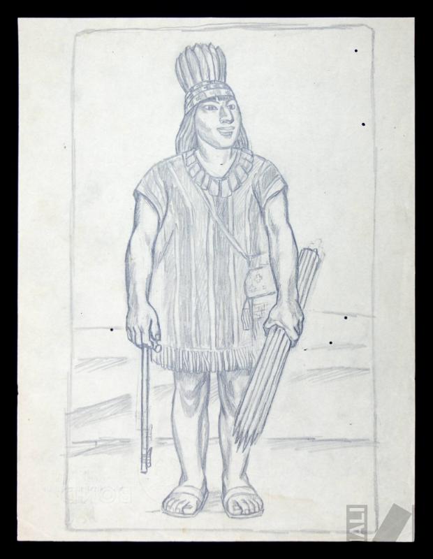 Estudio de guerrero precolombino