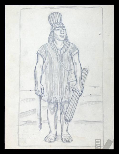 Estudio de guerrero precolombino