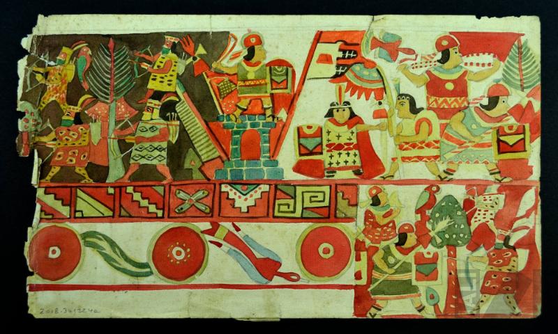 Estudio de batalla tomado de un quero colonial