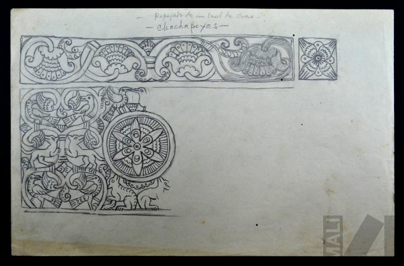 Estudio de ornamentación de baúl procedente de Chachapoyas