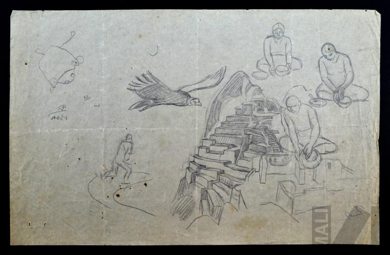 Estudios para el mural 'El imperio incaico'