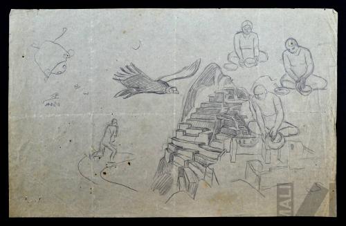 Estudios para el mural 'El imperio incaico'