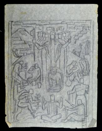 Estudio para mural sobre el trabajo en el imperio incaico