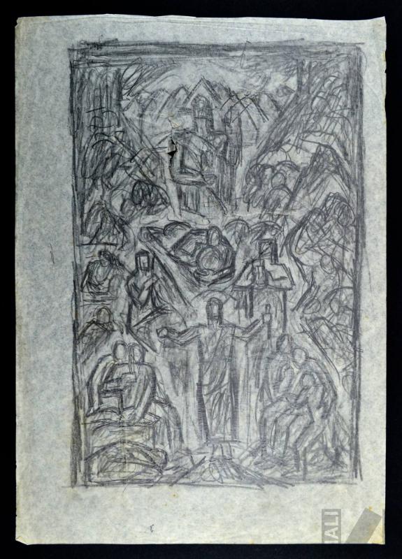 Estudio para mural alegórico de la ciencia