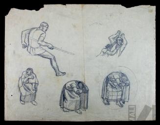 Estudios para el mural 'La hecatombe de Cajamarca'