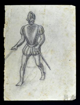 Soldado español, estudio para el mural 'La hecatombe de Cajamarca'