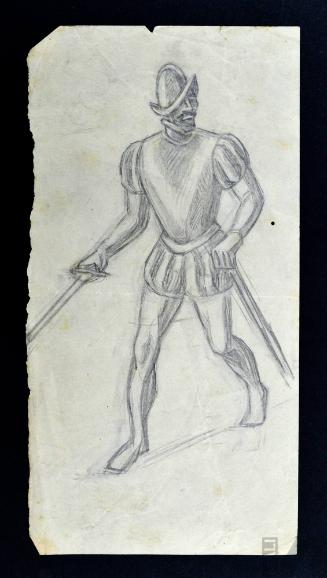 Soldado español, estudio para el mural 'La hecatombe de Cajamarca'