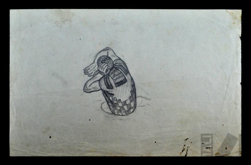 Soldado inca, estudio para el mural 'La hecatombe de Cajamarca'