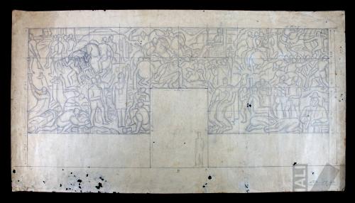 Estudio para el mural 'El coloniaje'