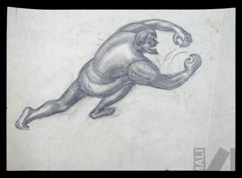 Soldado español, estudio para el mural 'El coloniaje'