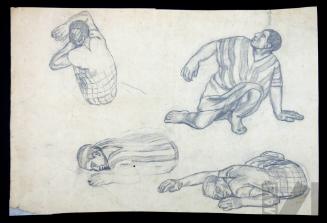 Soldados incas, estudio para el mural 'La hecatombe de Cajamarca'