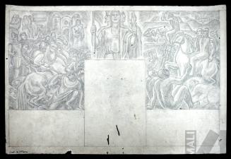 Estudio para mural de la conquista e independencia del Perú