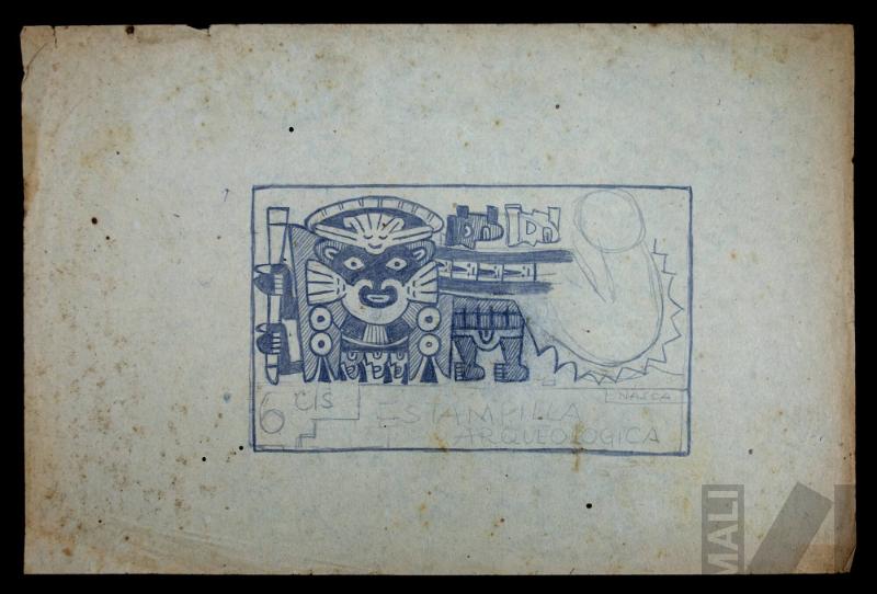 Diseño para estampilla con motivo Nasca