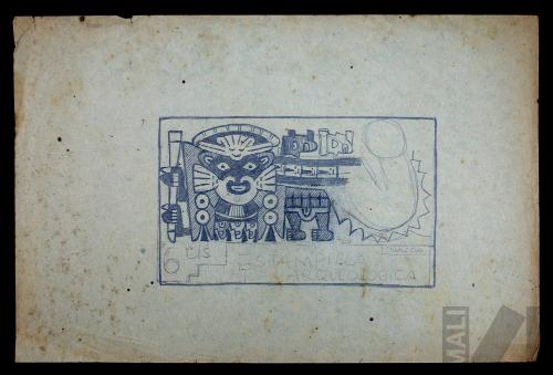 Diseño para estampilla con motivo Nasca