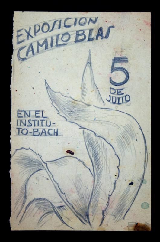 Diseño de carátula para el catálogo 'Exposición Camilo Blas', en el Instituto Bach

