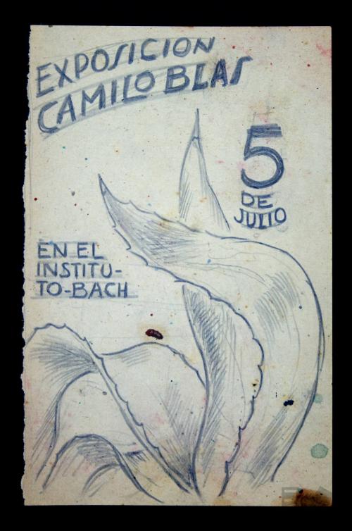 Diseño de carátula para el catálogo 'Exposición Camilo Blas', en el Instituto Bach
