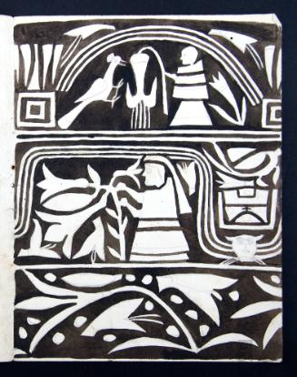 Estudio de motivo inca tomado de un quero colonial