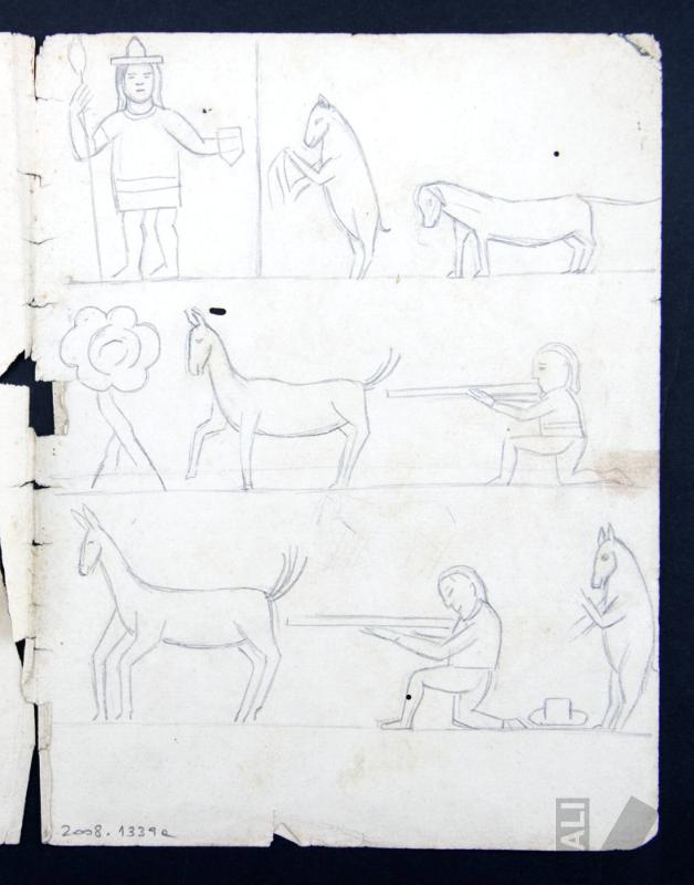 Estudio de escena de caza tomado de un quero colonial