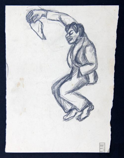 Hombre bailando, estudio para 'Marinera con cajón'