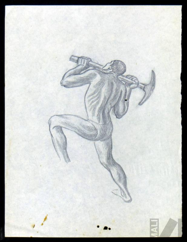 La mita, estudio para el mural 'El coloniaje'