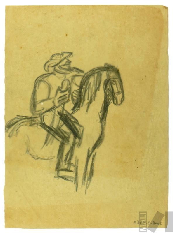 Soldado español, estudio para el mural 'El coloniaje'