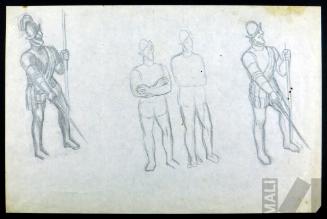 Francisco Pizarro, estudio para el mural 'El coloniaje'