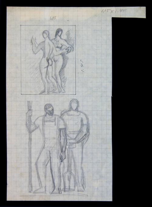 Estudio de desnudos y trabajadores